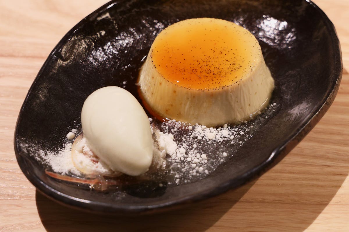cream dessert plated wide
