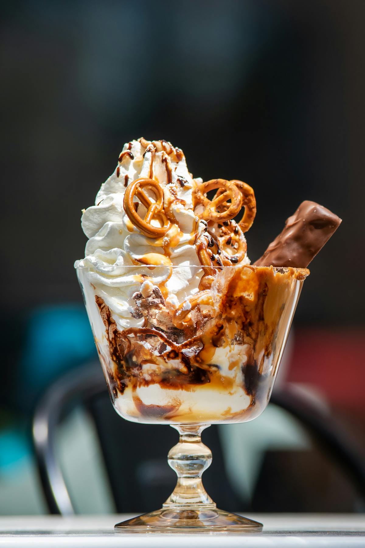 Gourmet whipped cream dessert served in glass