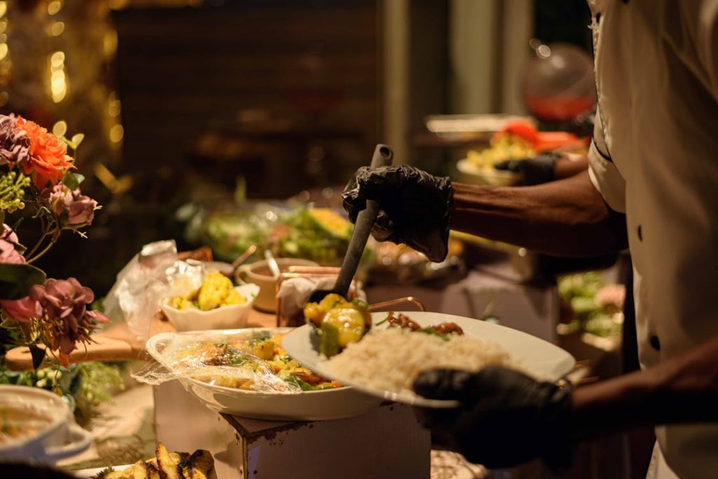 Catering event food service using N2O cream chargers