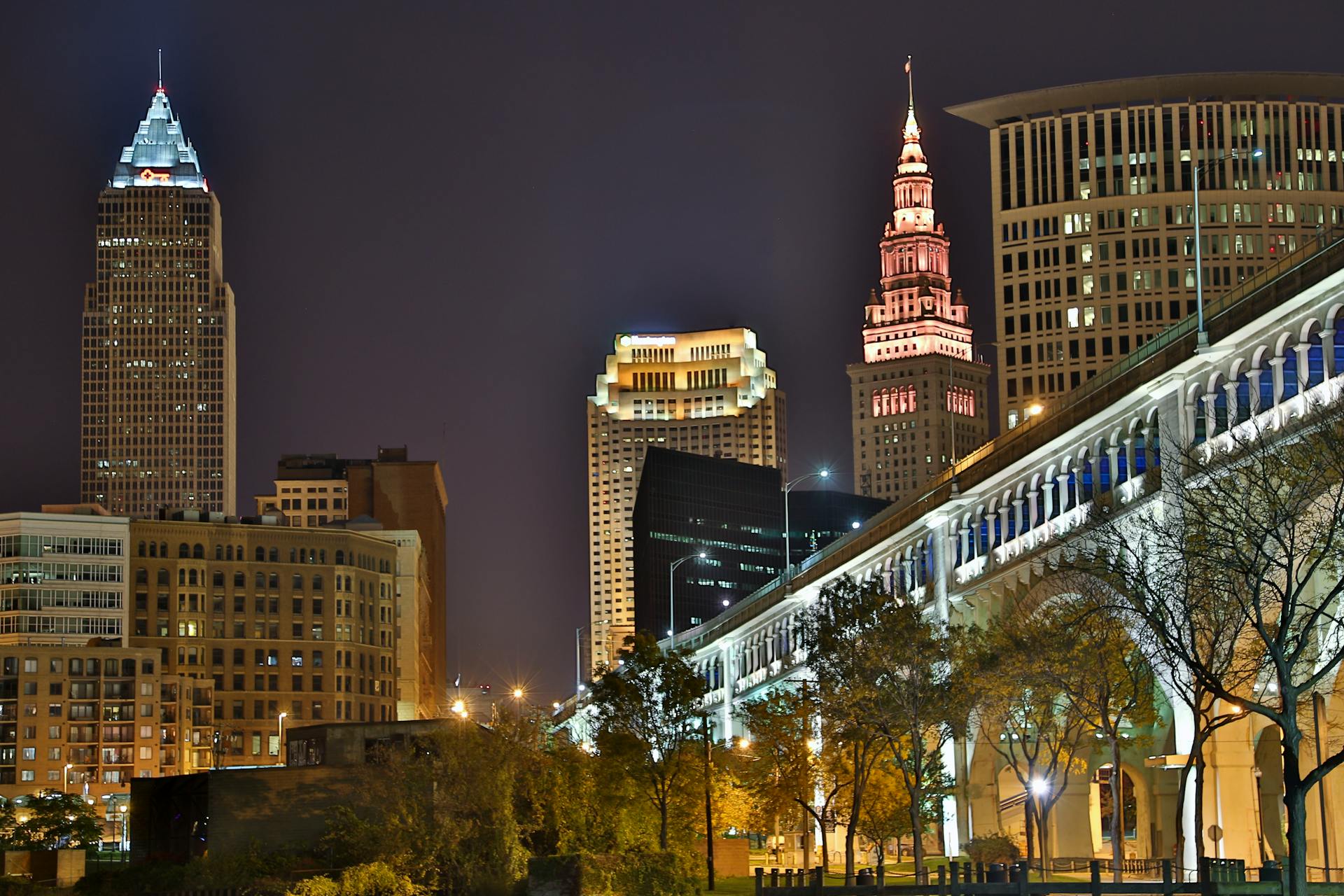 Cleveland skyline at night — Ohio wholesale cream chargers