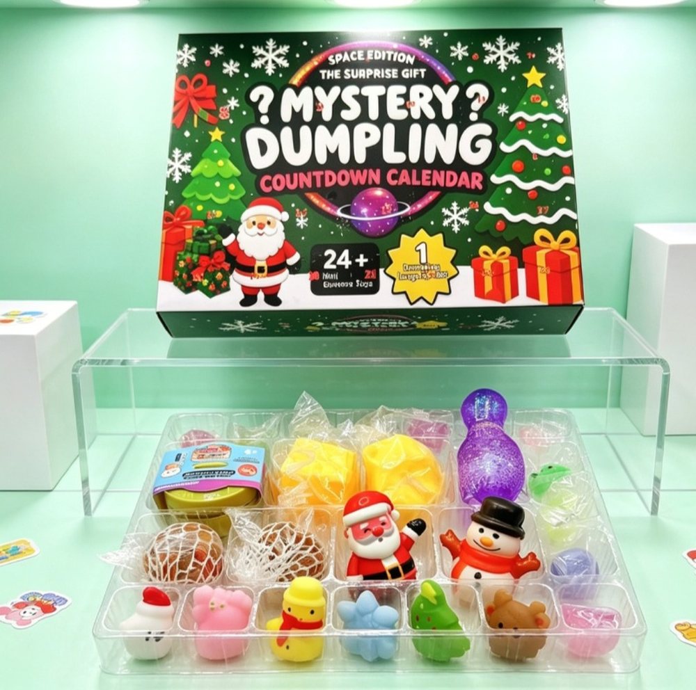 Wholesale Squishy & Fidget Toys | Bulk Squishies, Mochi & Stress Keyboards 14 Wholesale green Christmas Mystery Dumpling squishy gift box