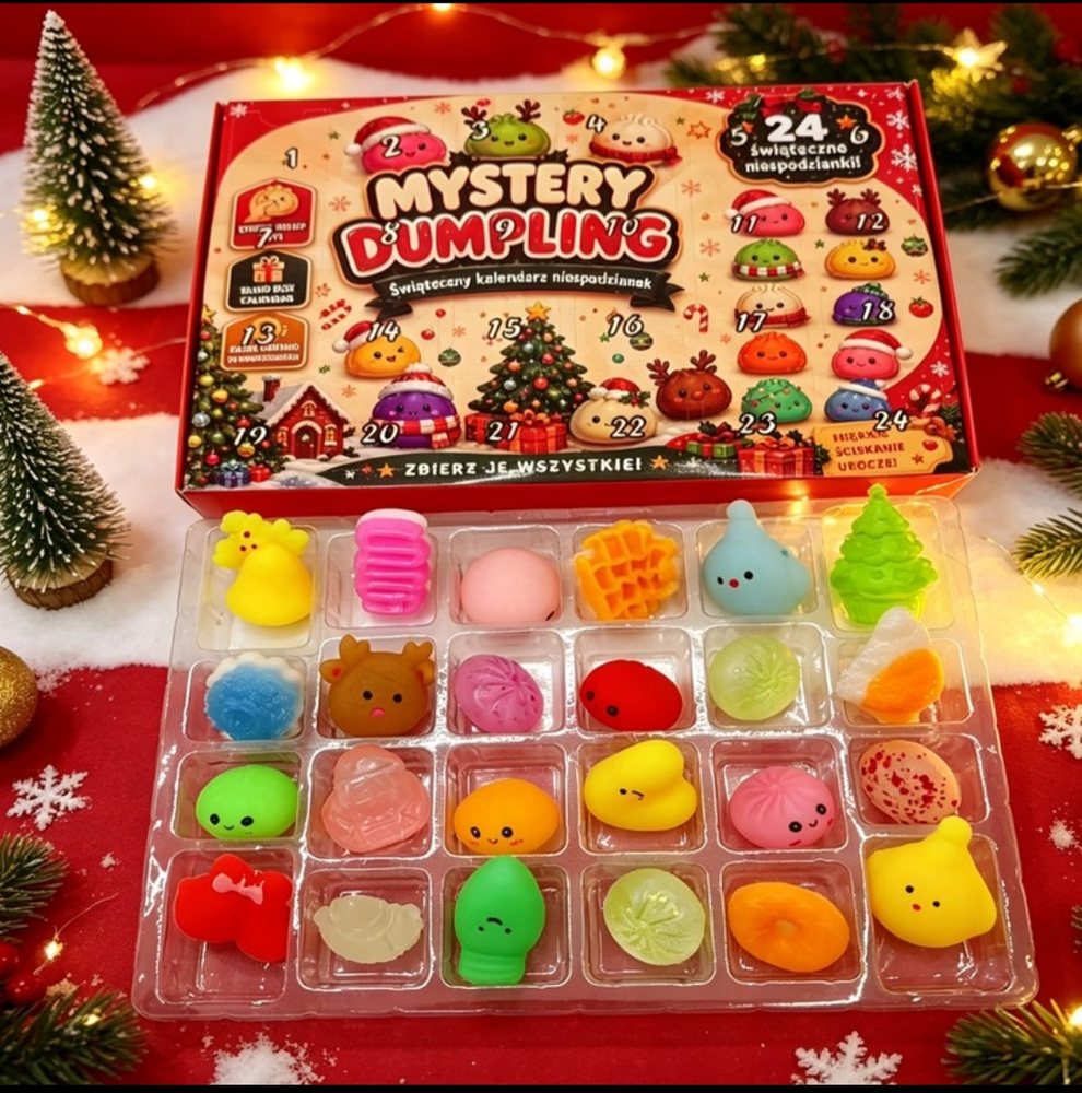 Wholesale Squishy & Fidget Toys | Bulk Squishies, Mochi & Stress Keyboards 13 Wholesale red Christmas Mystery Dumpling squishy advent calendar
