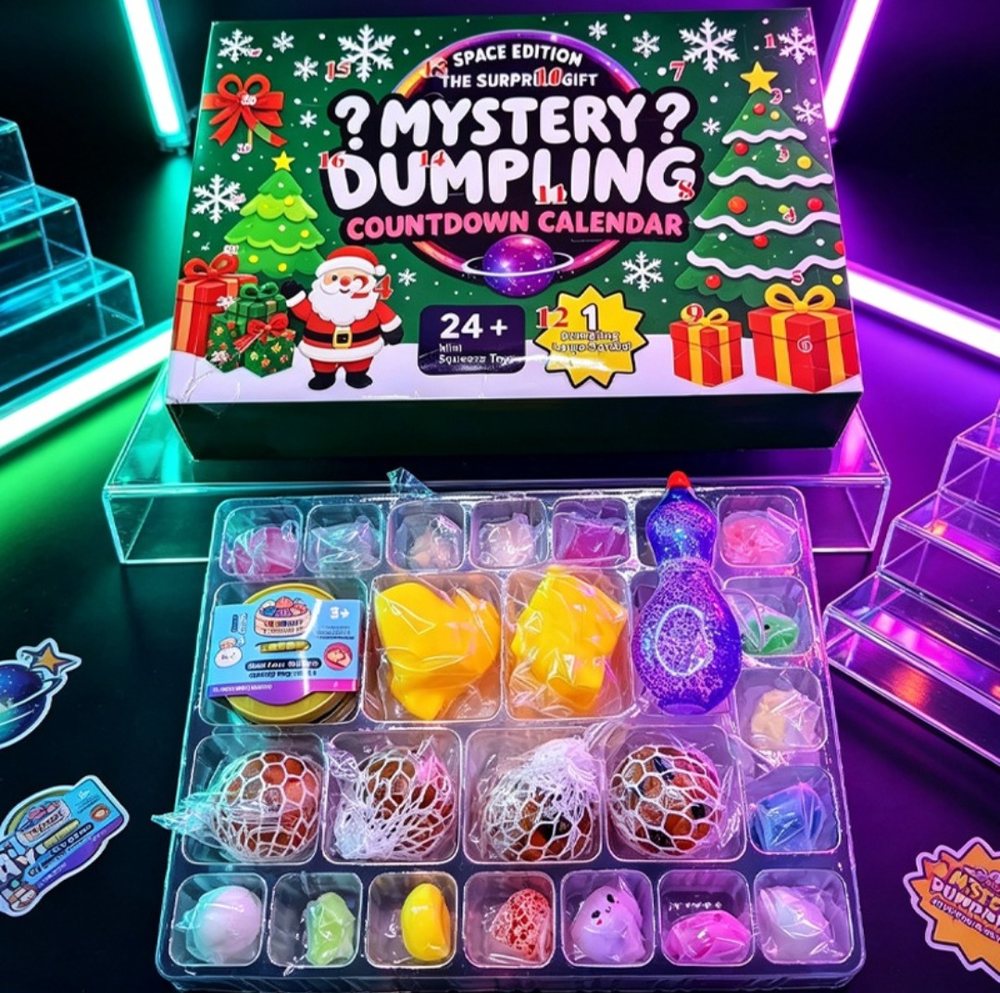Wholesale Squishy & Fidget Toys | Bulk Squishies, Mochi & Stress Keyboards 12 Wholesale Mystery Dumpling squishy countdown calendar for Christmas retail